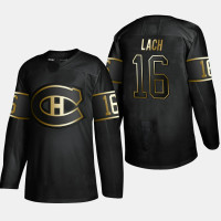 Men's Montreal Canadiens Elmer Lach #16 2019 Golden Edition Black Retired Player Jersey