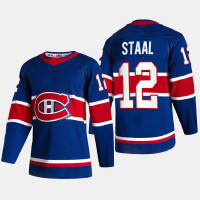 Men's Montreal Canadiens Eric Staal #12 2021 Season 2021 Reverse Retro Special Edition Blue Jersey