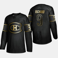 Men's Montreal Canadiens Maurice Richard #9 2019 Golden Edition Black Retired Player Jersey