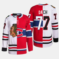 Kirby Dach Blackhawks x Canadiens Split Edition White Red #77 Jersey Special