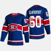 Montreal Canadiens #60 Juraj Slafkovsky 2022 Draft Navy Jersey Reverse Retro