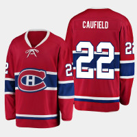 Men's Montreal Canadiens Cole Caufield #22 Heritage 2021 Red Jersey