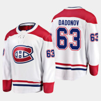Montreal Canadiens Evgenii Dadonov Away White #63 Jersey Breakaway Player