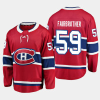 Men Montreal Canadiens Gianni Fairbrother #59 Home 2020-21 Breakaway Player Red Jersey