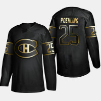 Men's Montreal Canadiens Ryan Poehling 2019 Golden Edition Authentic Player Black Jersey