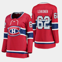 Women's Montreal Canadiens #62 Artturi Lehkonen Home Breakaway Player Red Jersey