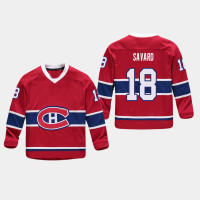 Youth Montreal Canadiens Serge Savard #18 Replica Player Home Red Retired Jersey