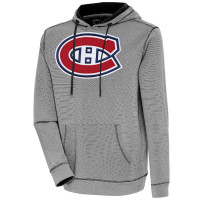 Montreal Canadiens Antigua Axe Bunker Tri-Blend Black Pullover Hoodie