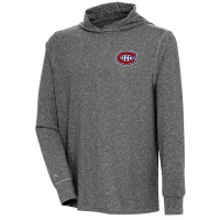 Montreal Canadiens Antigua Saga Pullover Hoodie - Heather Black