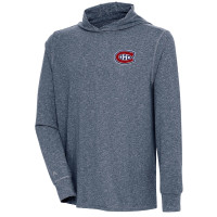Montreal Canadiens Antigua Saga Pullover Hoodie - Heather Navy