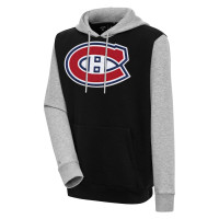 Montreal Canadiens Antigua Victory Colorblock Pullover Black/Heather Gray Hoodie