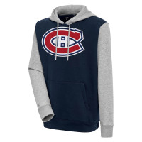 Montreal Canadiens Antigua Victory Colorblock Pullover Navy Hoodie/Heather Gray