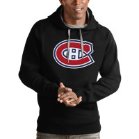 Montreal Canadiens Antigua Logo Victory Black Pullover Hoodie