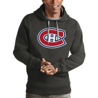 Montreal Canadiens Antigua Logo Victory Pullover Hoodie - Charcoal