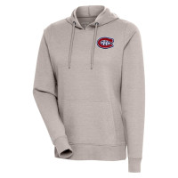 Montreal Canadiens Antigua Women's Action Chenille Pullover Hoodie - Oatmeal