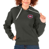 Montreal Canadiens Antigua Women's Victory Pullover Hoodie - Charcoal