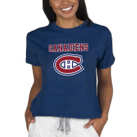 Montreal Canadiens Concepts Sport Women's Tri-Blend Mainstream Terry Short Sleeve Sweatshirt Top - Navy Montreal Canadiens Concepts Sport Women's Tri-Blend Mainstream Terry Short Sleeve Sweatshirt Top - Navy