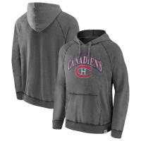 Montreal Canadiens Heritage Broken Ice Washed Raglan Pullover Gray Hoodie