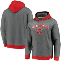 Montreal Canadiens True Classics Signature Fleece Pullover Hoodie - Heathered Gray/Red