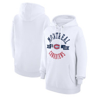 Montreal Canadiens G-III 4Her by Carl Banks Women's City Graphic Fleece Pullover White Hoodie