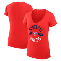 Montreal Canadiens G-III 4Her by Carl Banks Women's City Graphic V-Neck Fitted T-Shirt - Red