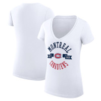 Montreal Canadiens G-III 4Her by Carl Banks Women's City Graphic V-Neck Fitted T-Shirt - White