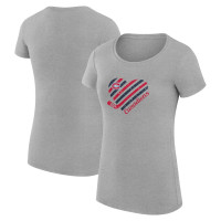 Montreal Canadiens G-III 4Her by Carl Banks Women's Heart Fitted Heather Gray T-Shirt