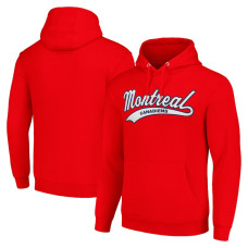 Montreal Canadiens Starter Tailsweep Fleece Tri-Blend Pullover Red Hoodie